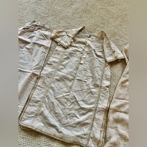 Elegant Beige Embroidered Kurta Set girls size 8/9 Indian Pakistani